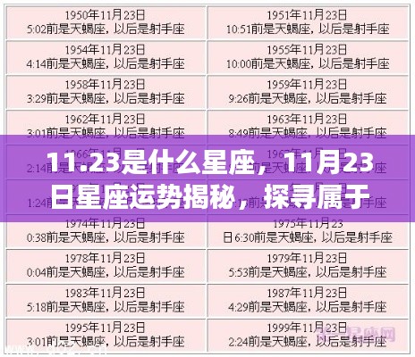 揭秘11月23日星座运势与秘密,属于你的星座故事开始于此
