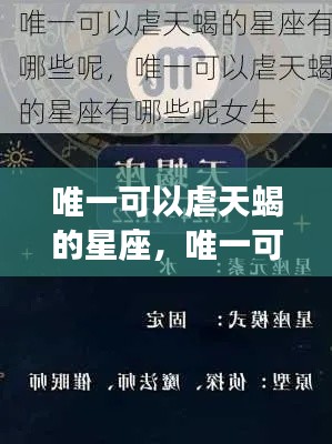 唯一能够驾驭天蝎的星座,深度解析与星座互动案例揭秘!