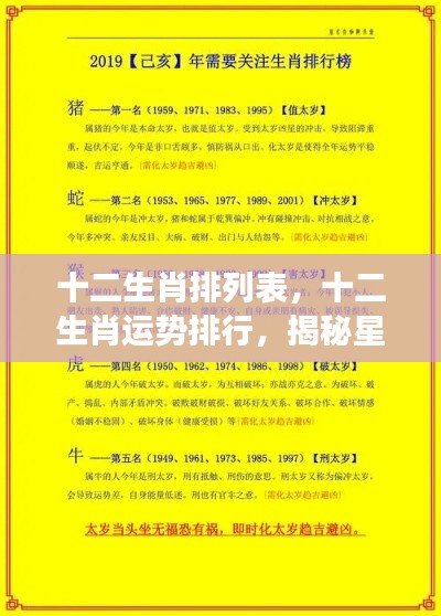 揭秘十二生肖运势与星象背后的秘密力量排行表