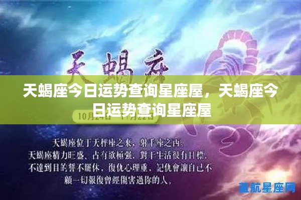 天蝎座今日运势查询星座屋最新动态,运势详解及预测分析