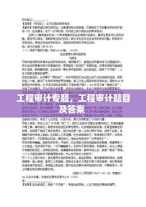 工程审计专题,工程审计题目及答案