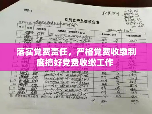 落实党费责任,严格党费收缴制度搞好党费收缴工作