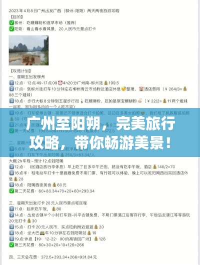 广州至阳朔,完美旅行攻略,带你畅游美景!
